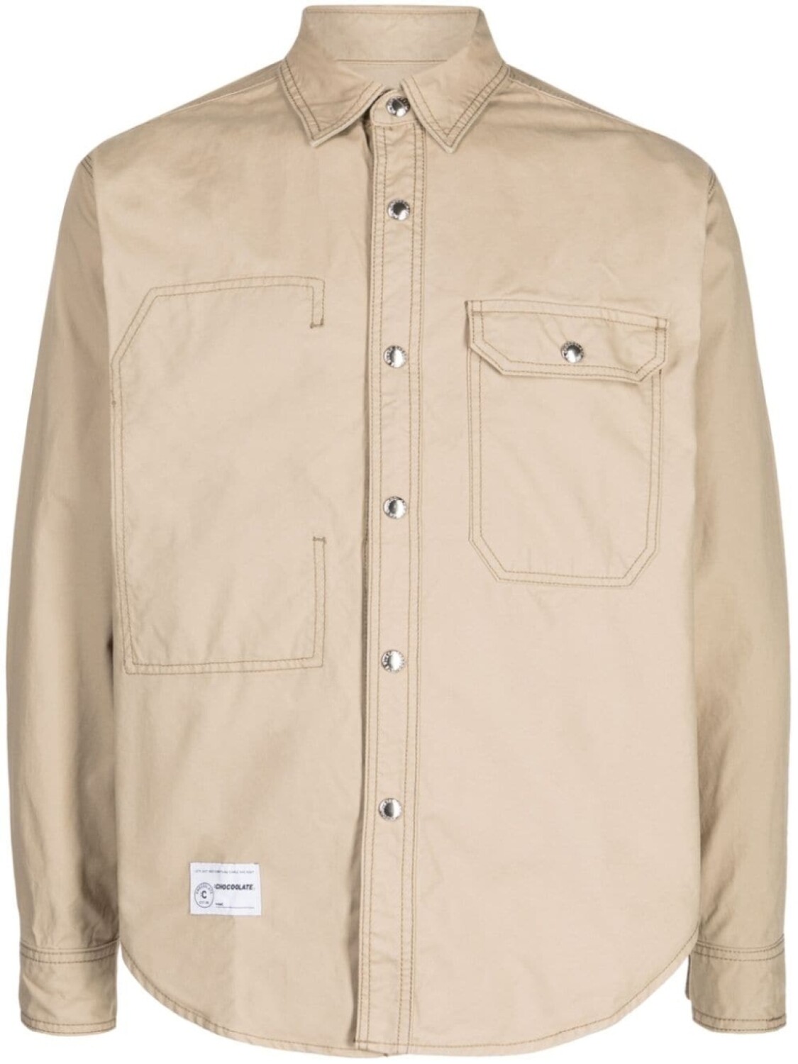 

Chocoolate button-up cotton shirt, коричневый