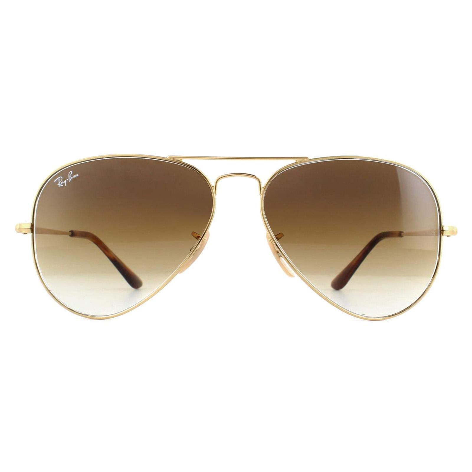 Золотисто-коричневые солнцезащитные очки-авиаторы с градиентом Ray-Ban, золото
