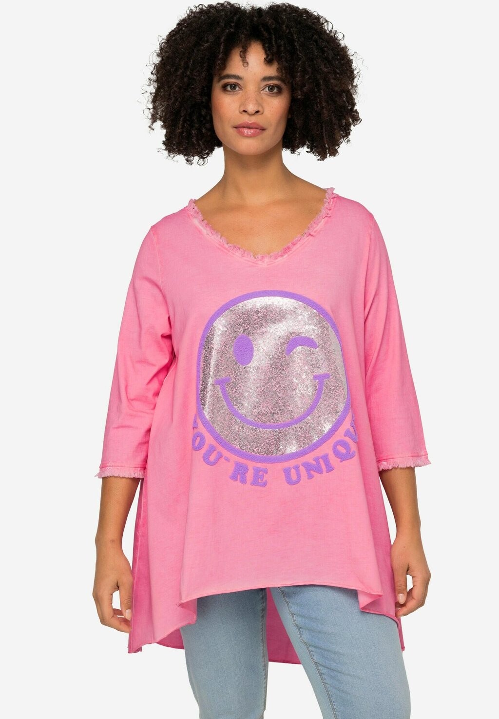 

Футболка с длинным рукавом Smiley Saum Angel of Style, цвет rosa
