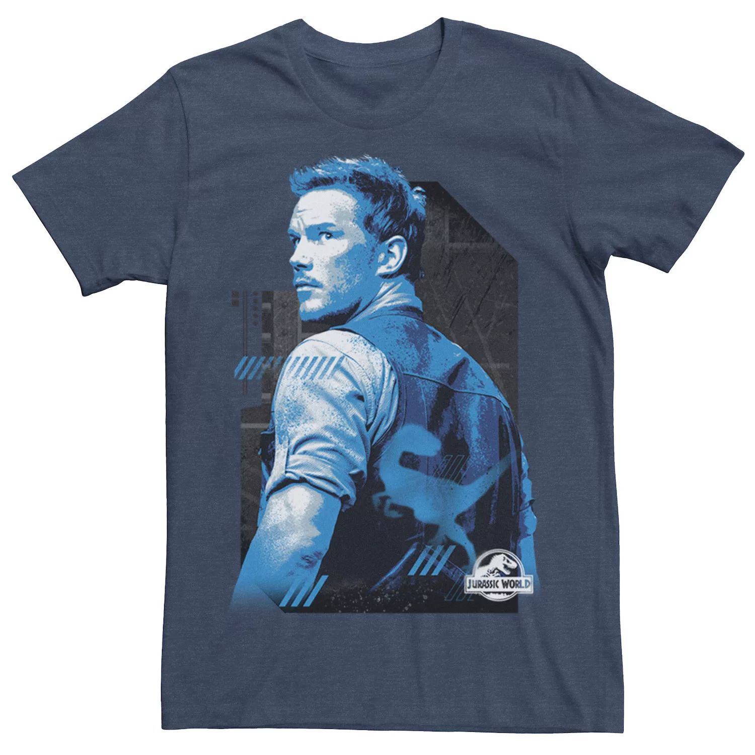 цена Мужская синяя футболка с портретом Owen Jurassic World