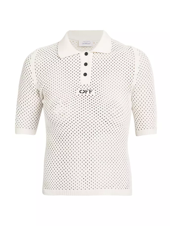 

Сетчатая футболка-поло с логотипом Off-White, черный