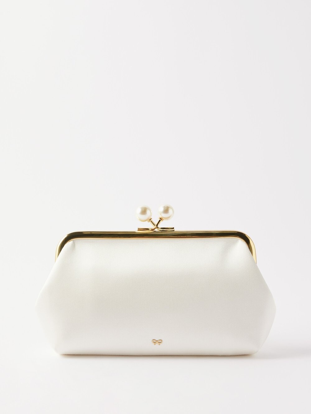 

Атласный клатч maud с цепочкой на плечо Anya Hindmarch, бежевый