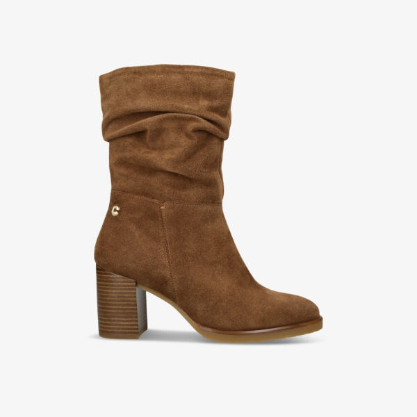 

Замшевые ботинки на каблуке с отворотами и сборками Carvela Comfort, цвет tan