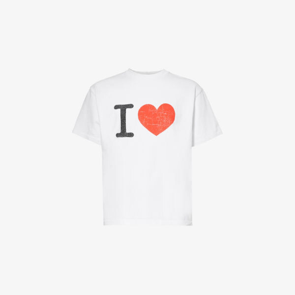 

Футболка с короткими рукавами из хлопкового джерси с надписью «I heart» Basketcase, белый