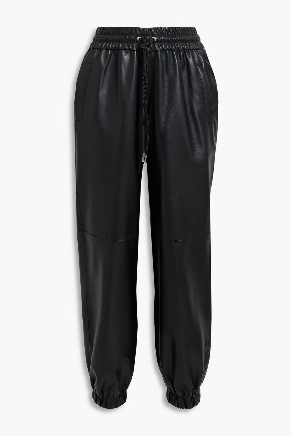 

Кожаные спортивные брюки со сборками ALEXANDER WANG, черный