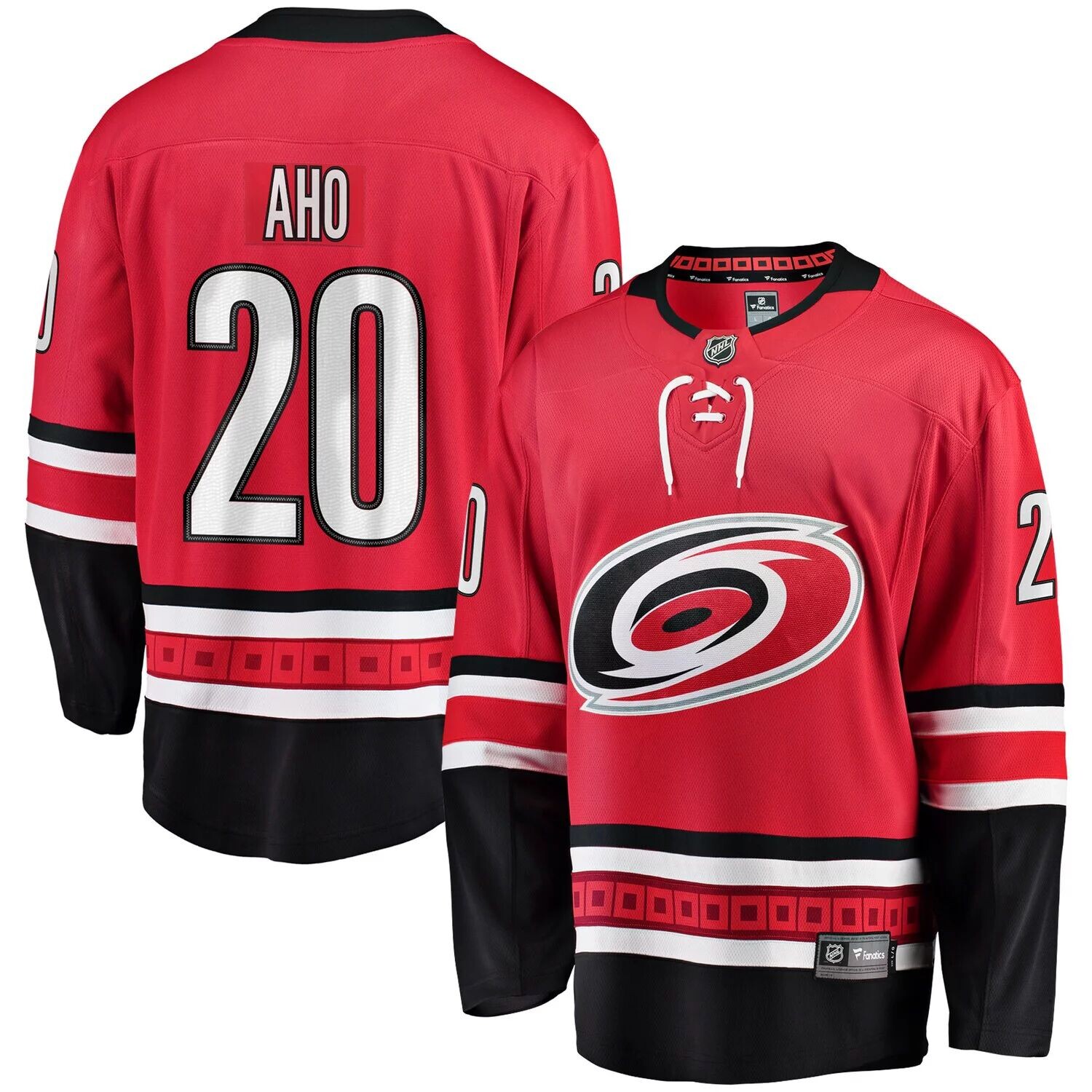 

Мужская фирменная футболка Sebastian Aho Red Carolina Hurricanes Home Premier Breakaway Player Fanatics