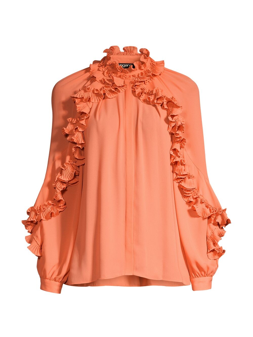 

Блузка с пуговицами спереди и оборками Ungaro, розовый