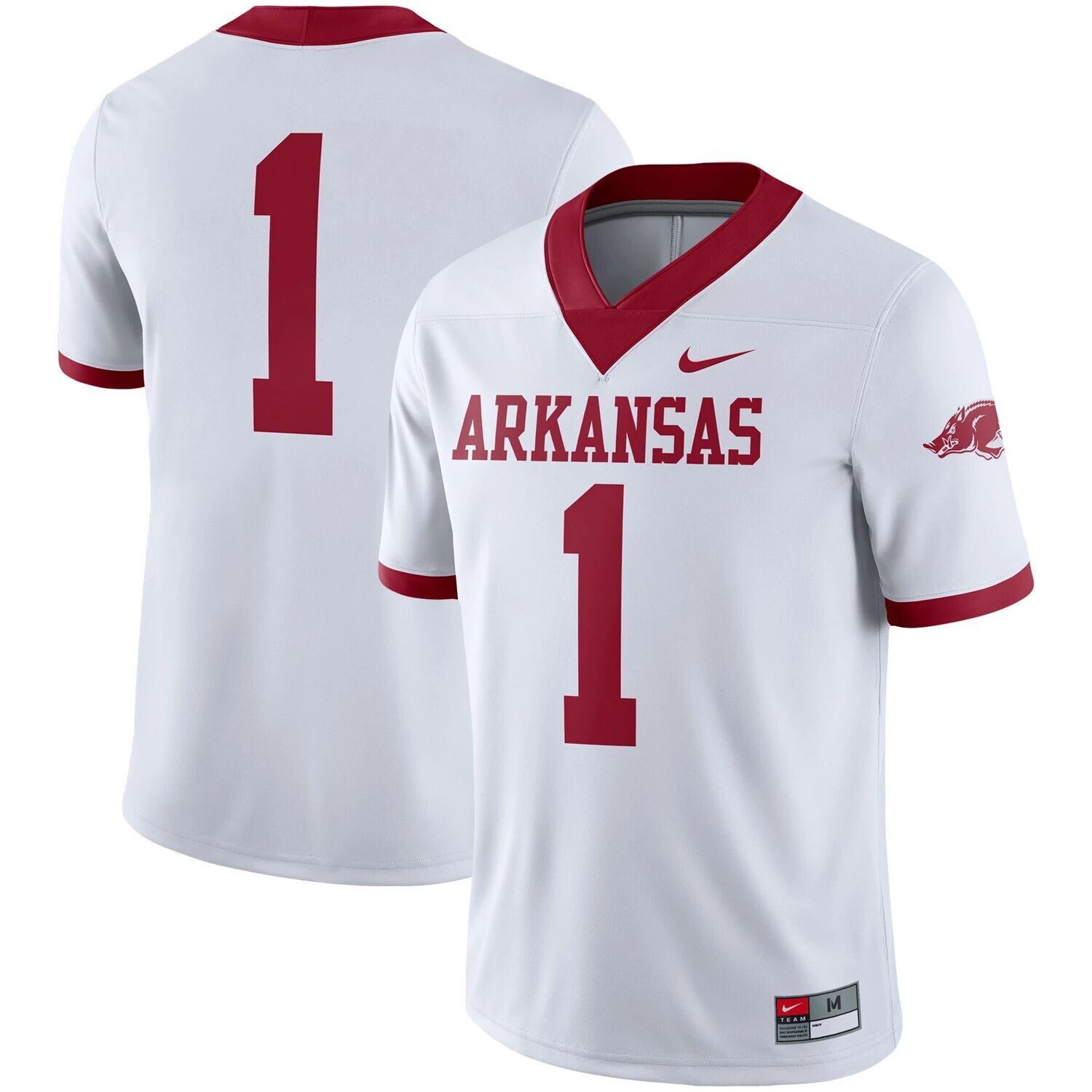 

Мужское белое джерси №1 для альтернативной игры Arkansas Razorbacks Nike, Белый