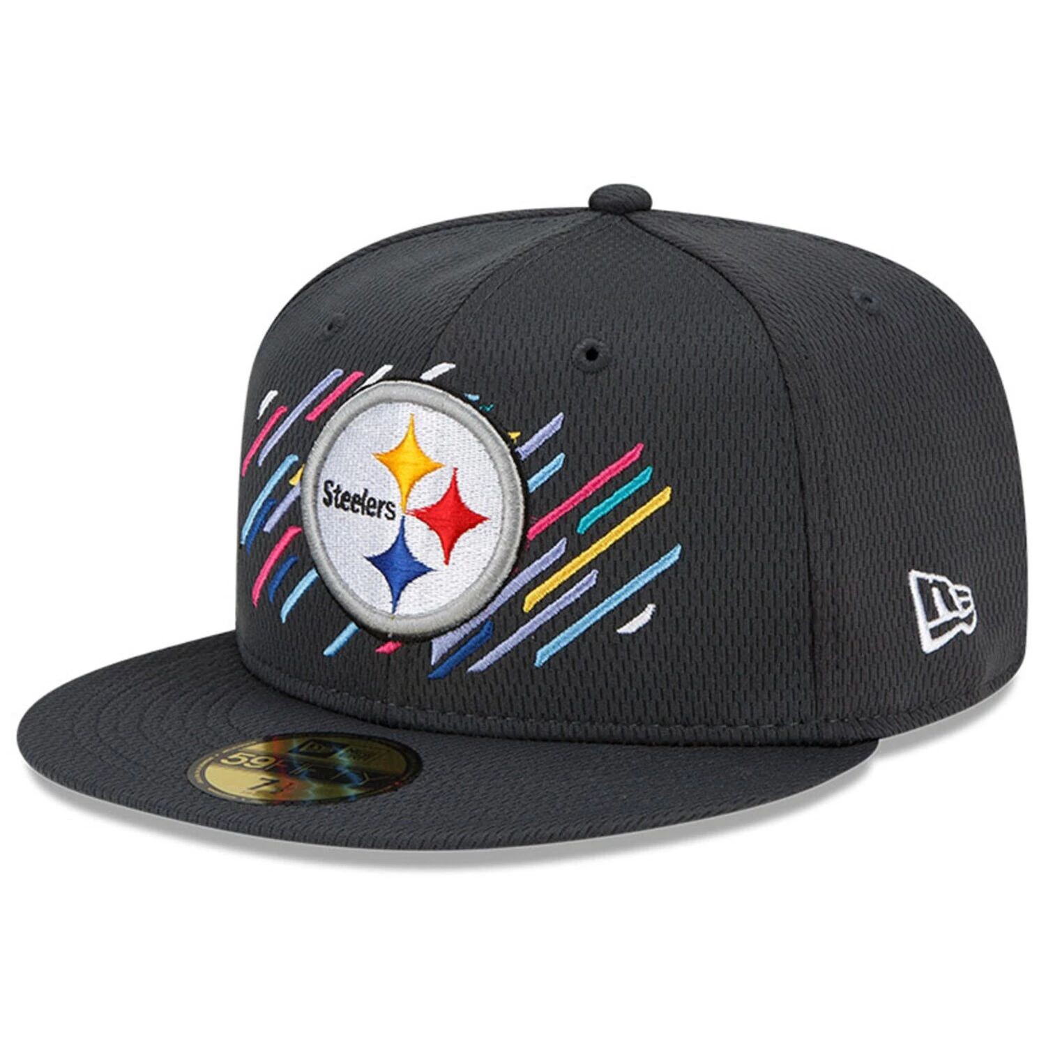 

Мужская облегающая шляпа New Era Charcoal Pittsburgh Steelers 2021 NFL Crucial Catch 59FIFTY