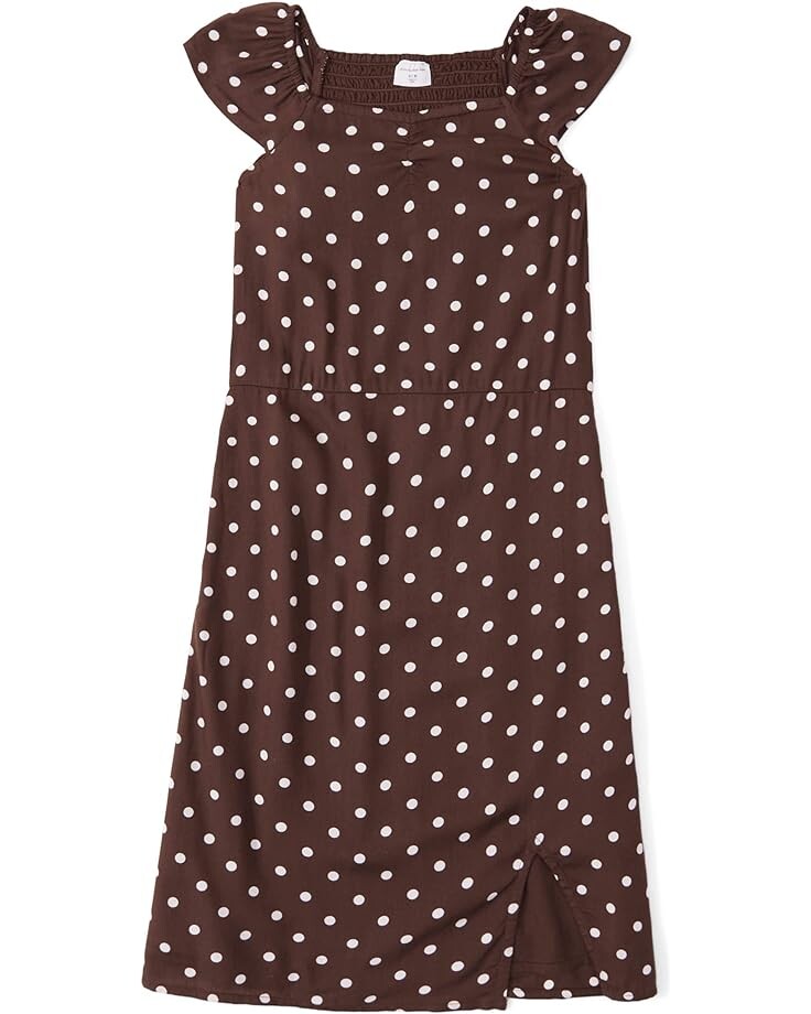 

Платье Abercrombie Cinched Puff Midi, коричневый