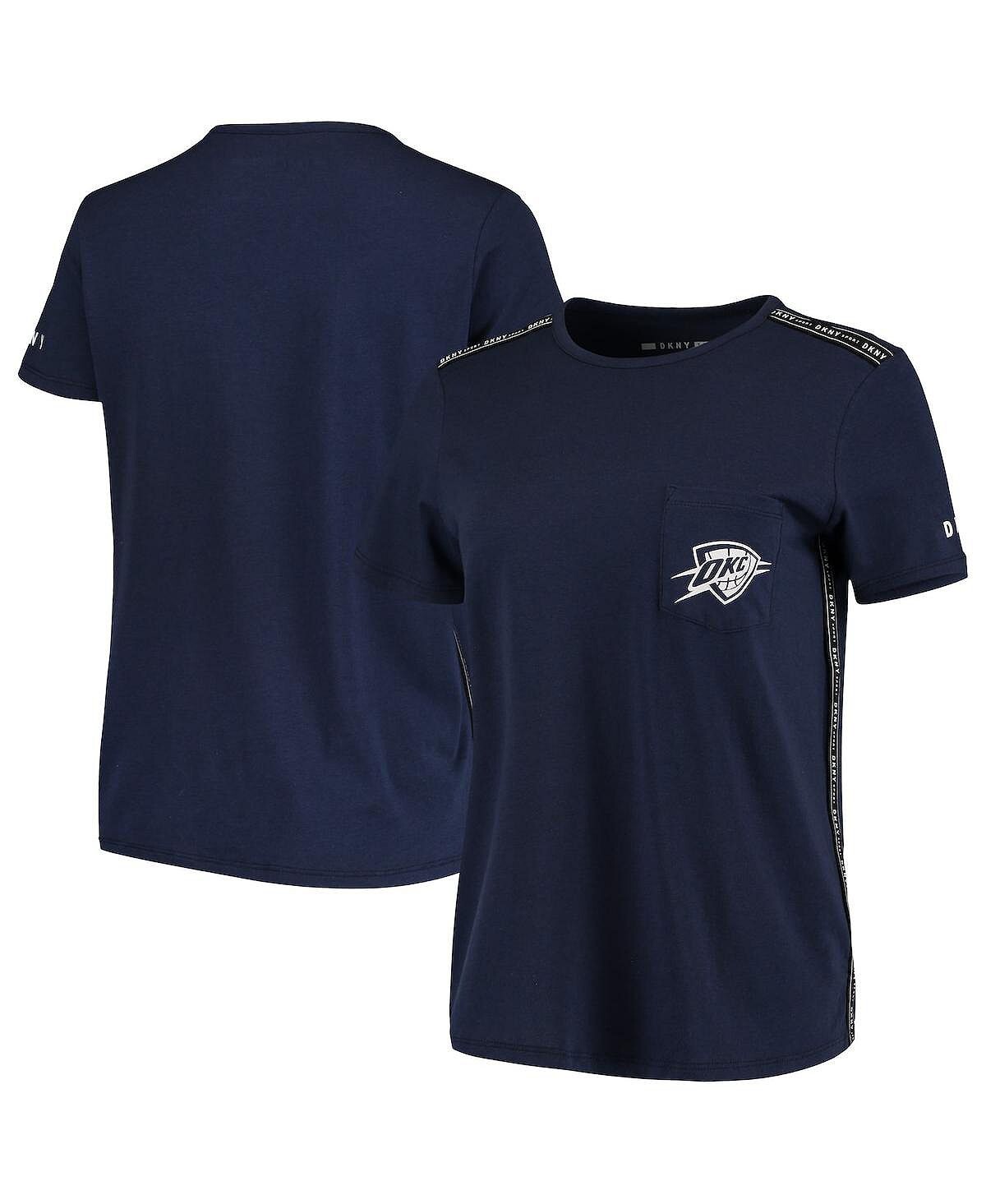 

Женская синяя футболка Tri-Blend с карманами Oklahoma City Thunder Donna Sport DKNY, синий