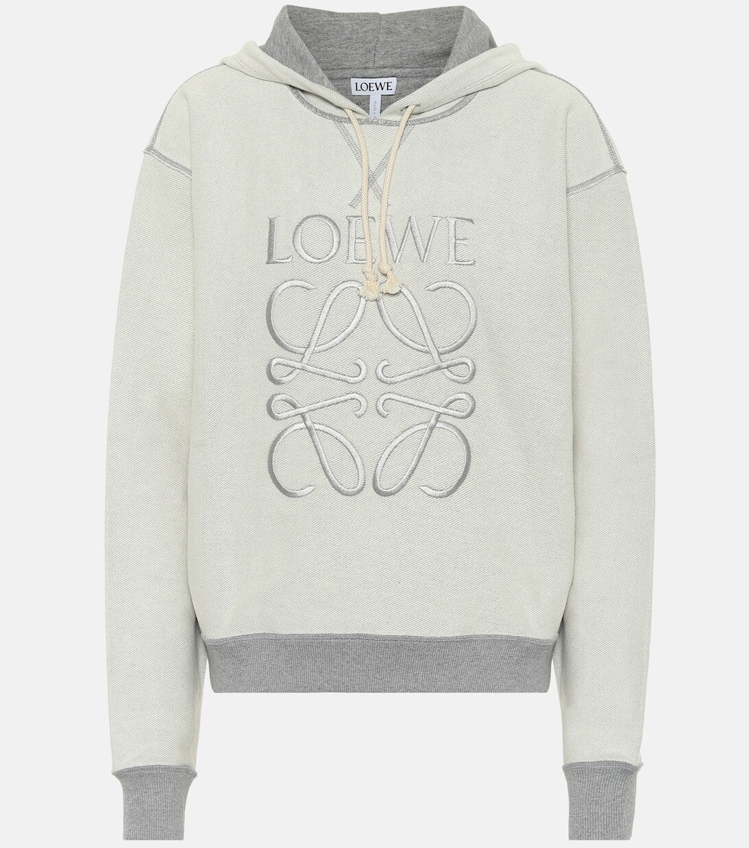 

Двустороннее худи Anagram из хлопка LOEWE, серый