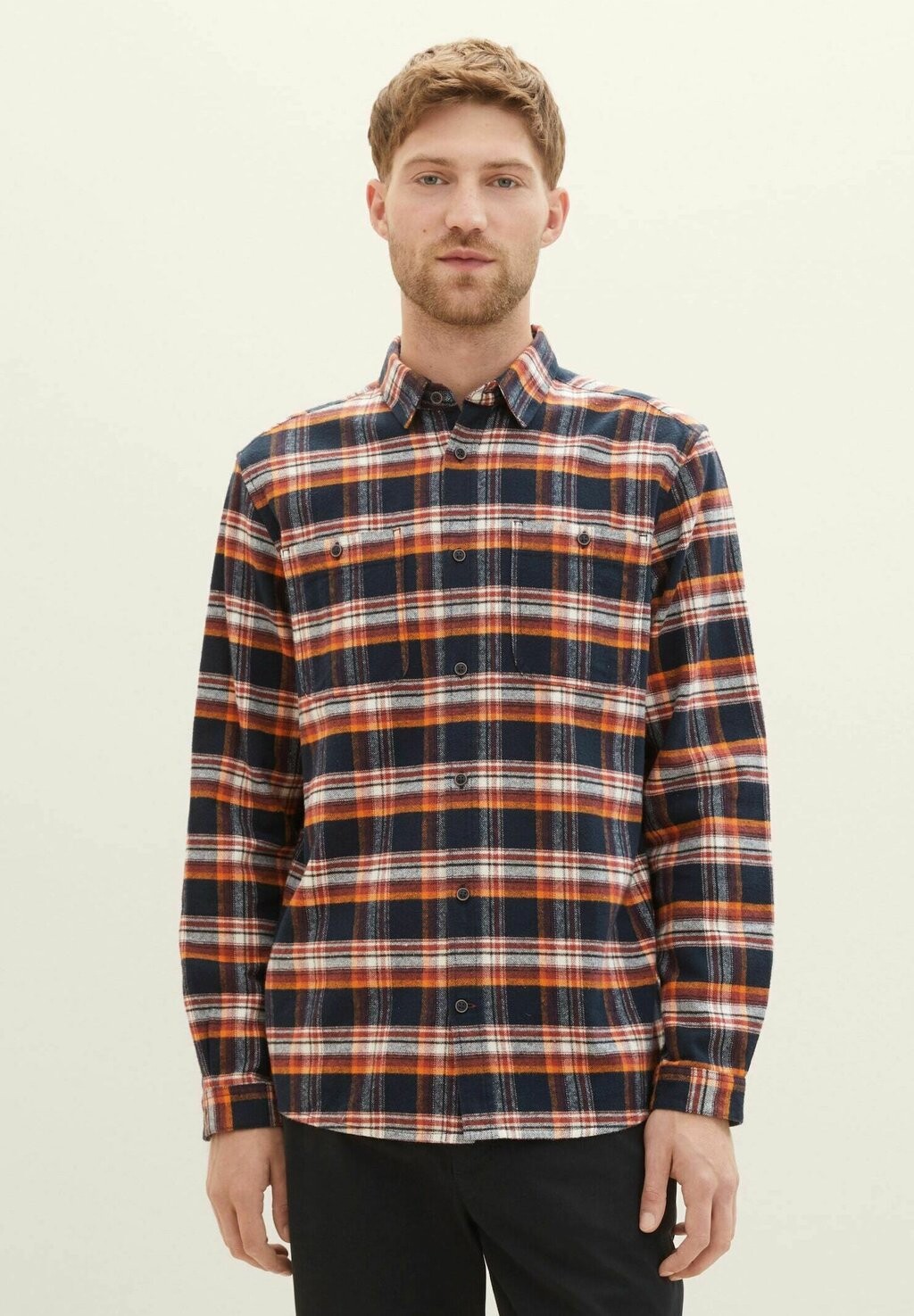 

Рубашка Mit Karomuster TOM TAILOR, цвет navy colorful check