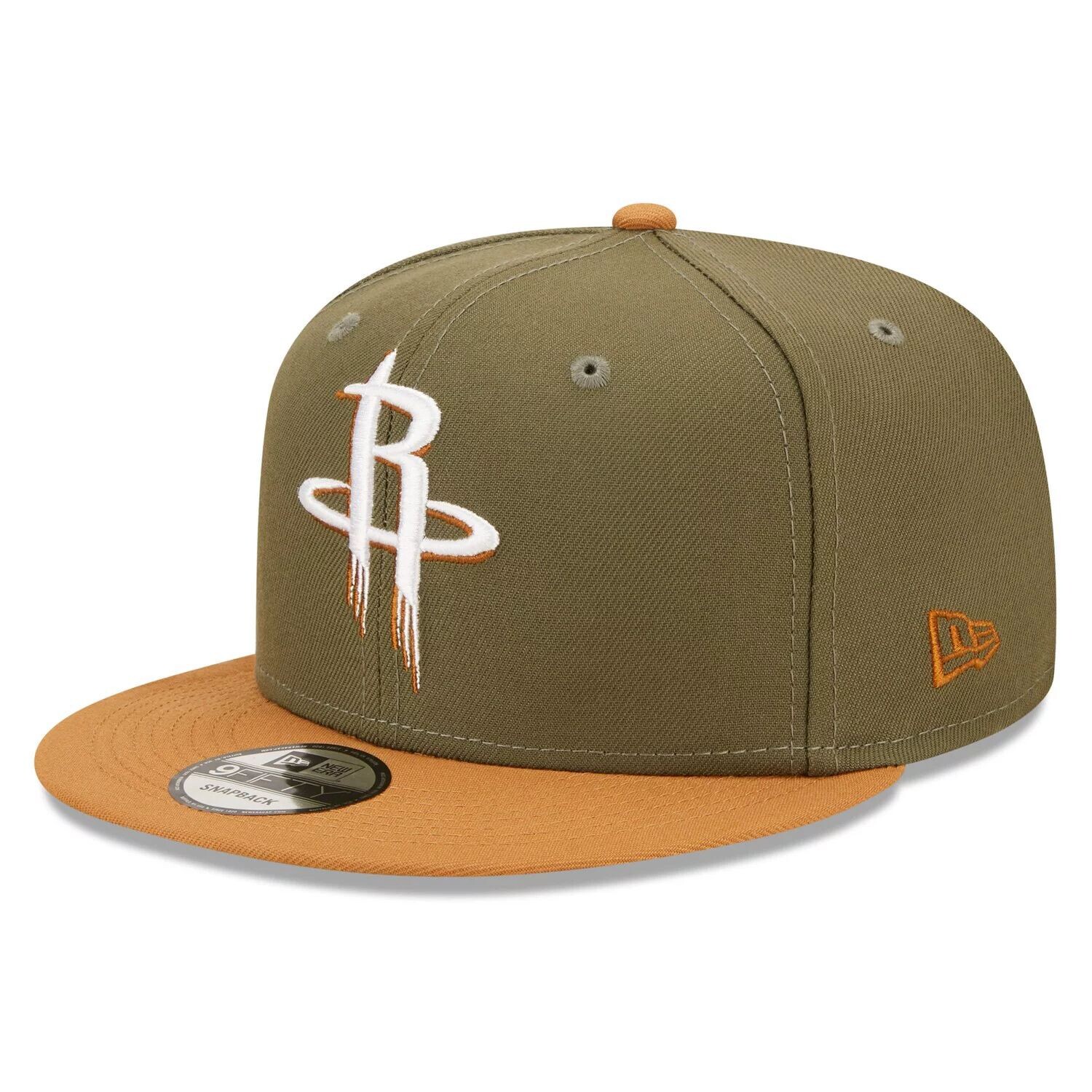 

Мужская двухцветная кепка New Era оливково-коричневого цвета Houston Rockets 9FIFTY Snapback