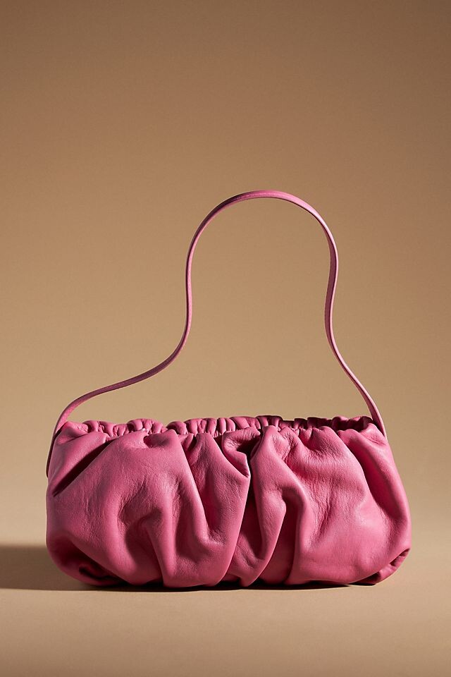 

Кожаная сумка через плечо Scrunch Anthropologie, розовый