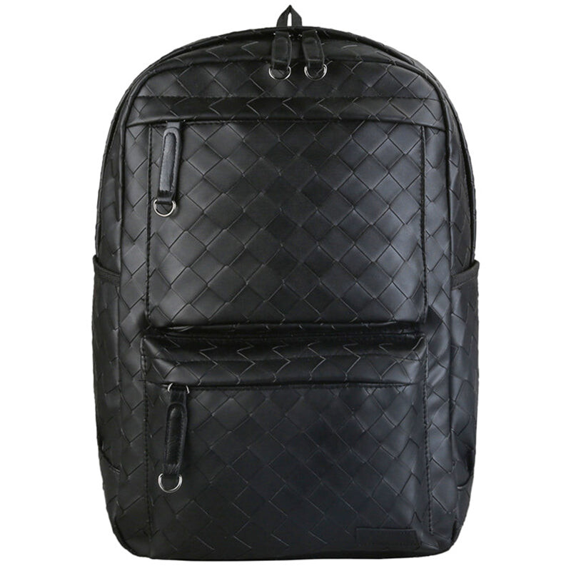 

Рюкзак кожаный POIZON Unisex плетеный, черный