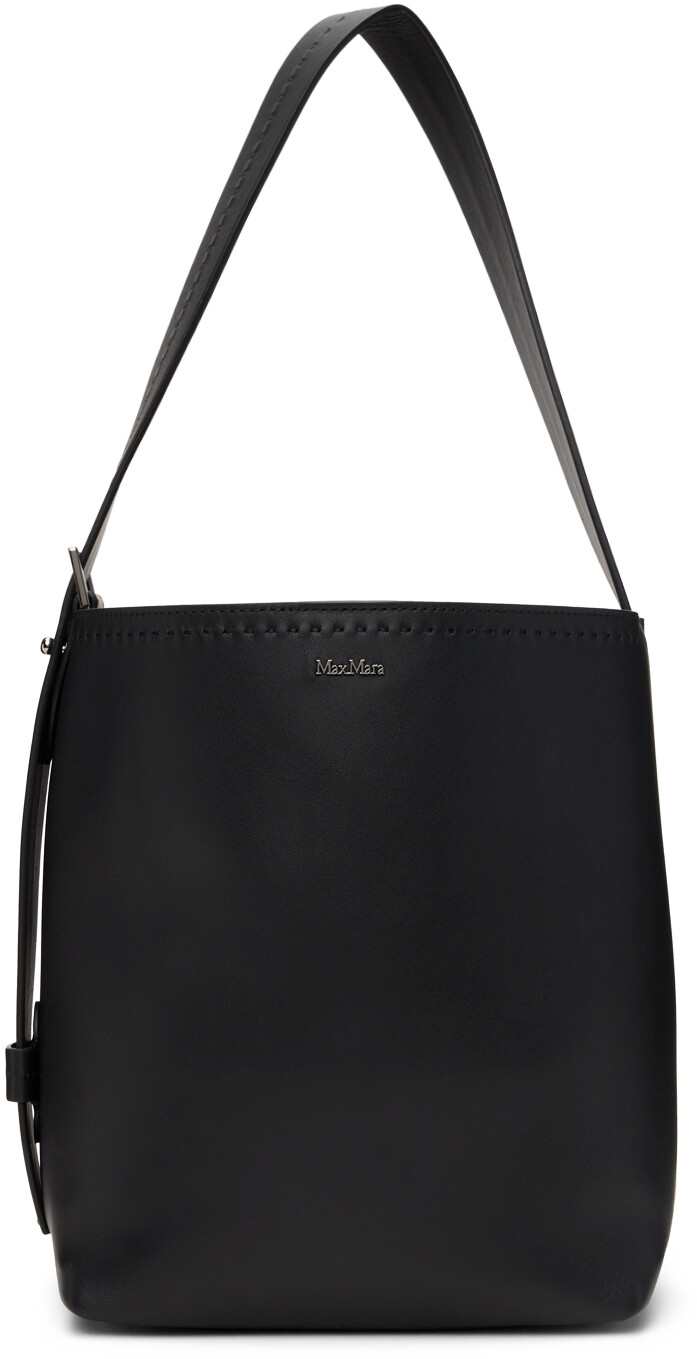 

Черная кожаная маленькая сумка-тоут Archetipo Max Mara, цвет Black