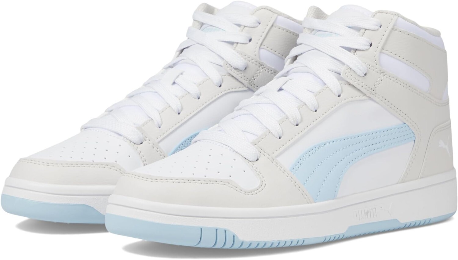

Кроссовки Rebound Layup Synthetic Leather PUMA, цвет Feather Gray/Icy Blue/PUMA White