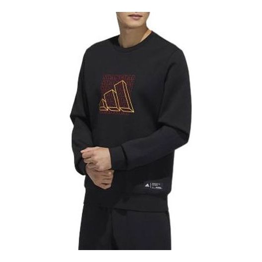 толстовка adidas logo sweatshirt black черный Толстовка adidas Unisex Logo Printing Round-neck Sweatshirt Black, черный