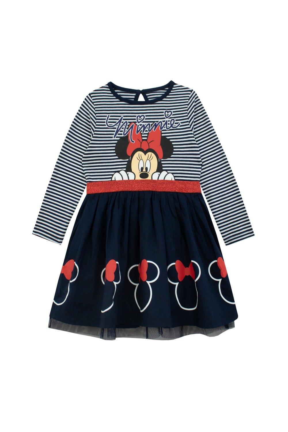 Платье с длинными рукавами Минни Маус Disney, мультиколор дарк минни связанные звездами