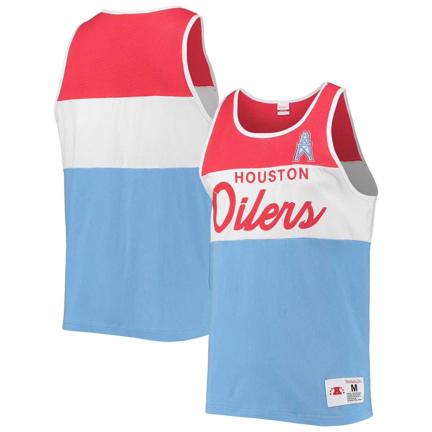 

Мужская голубая майка Mitchell & Ness Houston Oilers Gridiron Classics Team