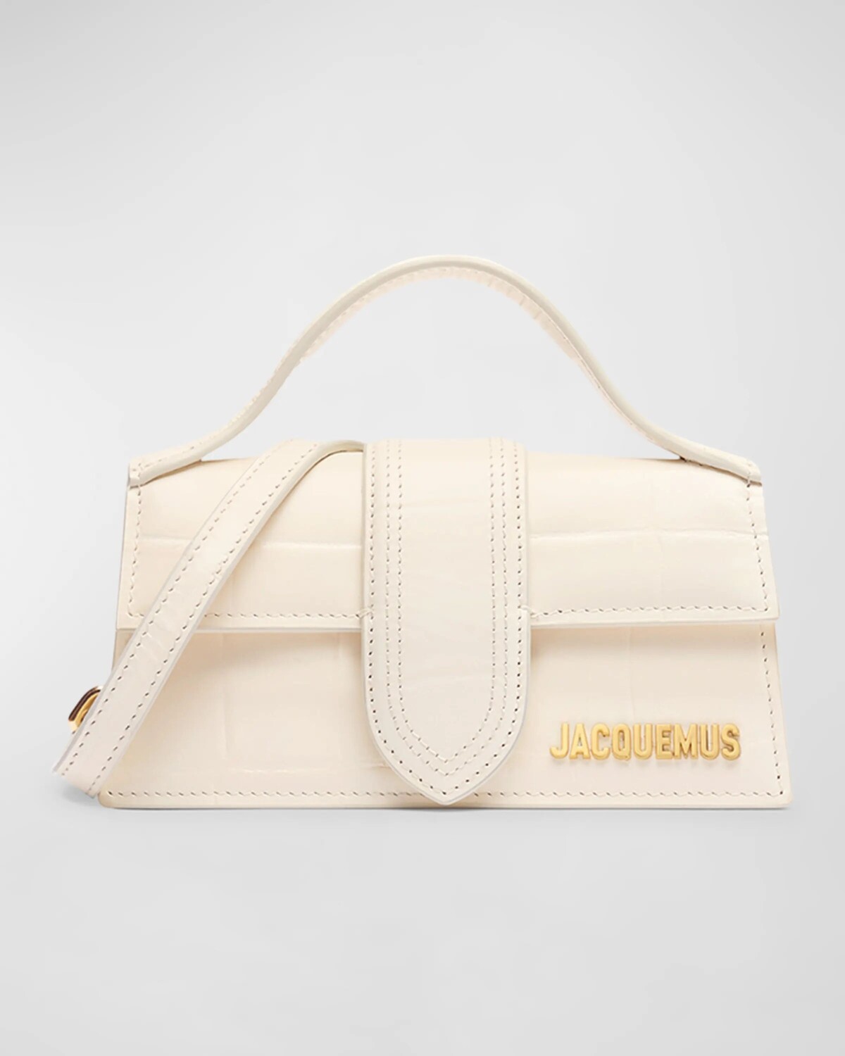 

Сумка через плечо Le Bambino с тиснением под крокодила Jacquemus, цвет Light Ivory
