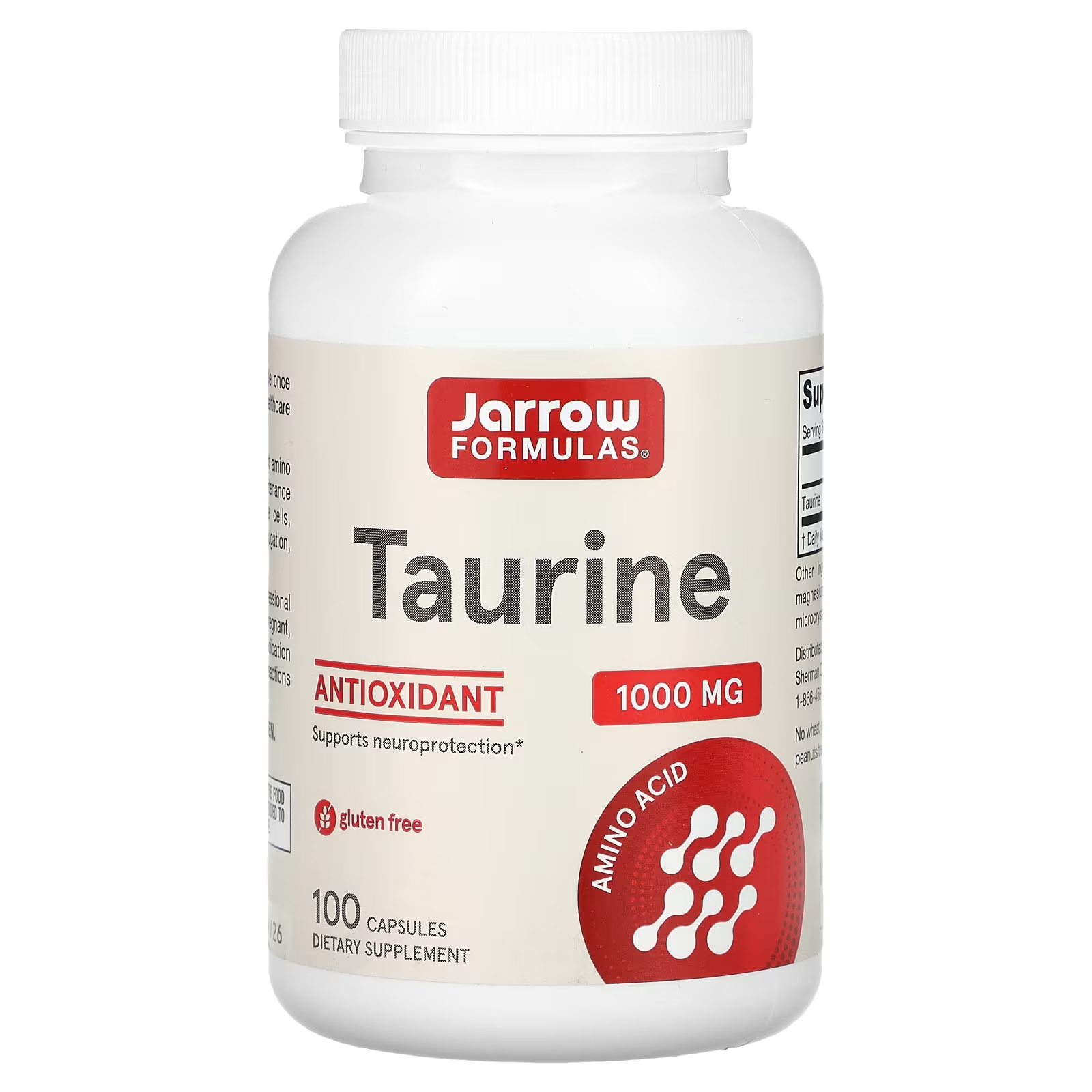 Таурин Jarrow Formulas 1000 мг, 100 капсул jarrow formulas мсм 1000 мг 100 растительных капсул
