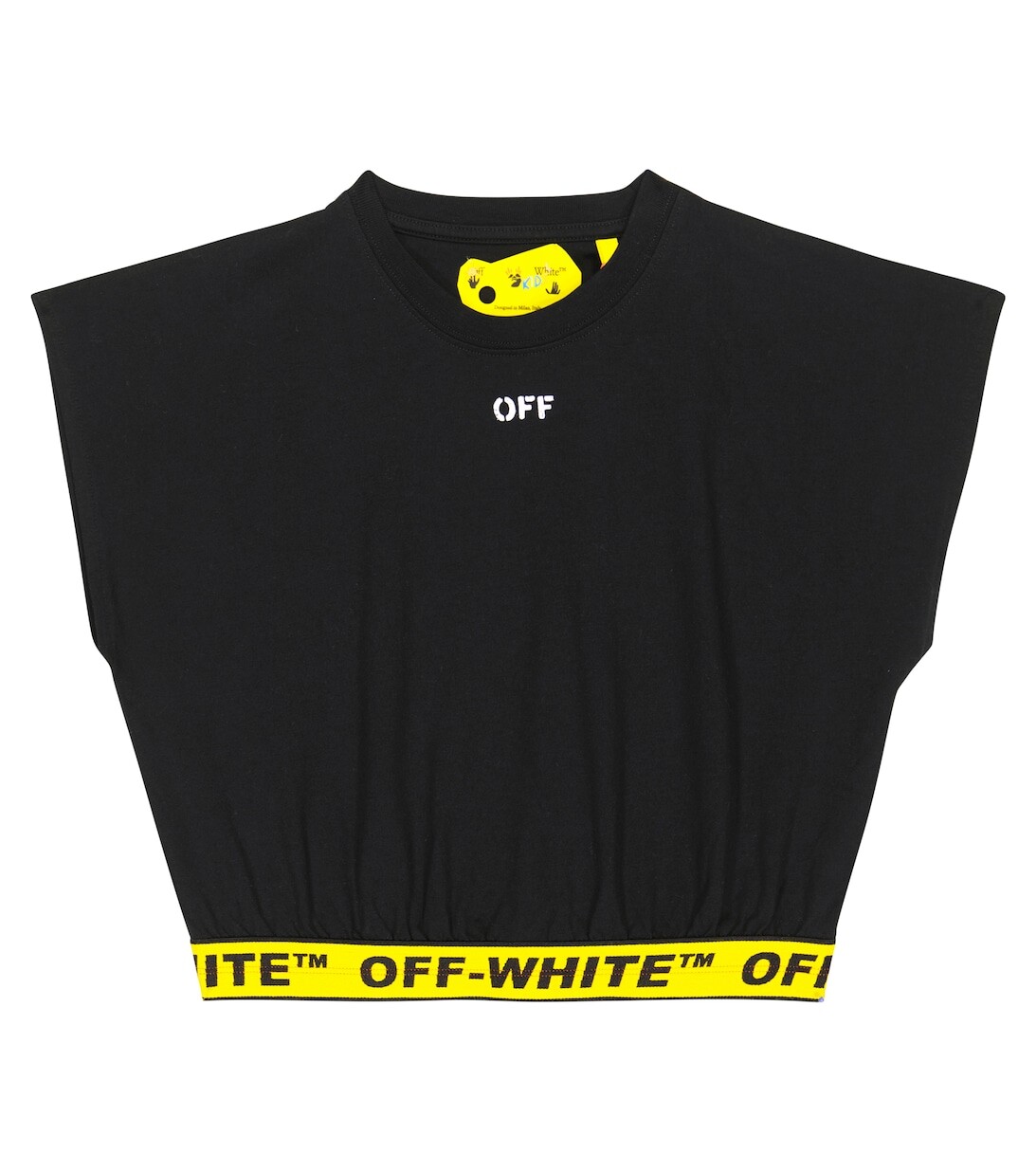 

Укороченный топ из хлопка с логотипом Off-White, черный