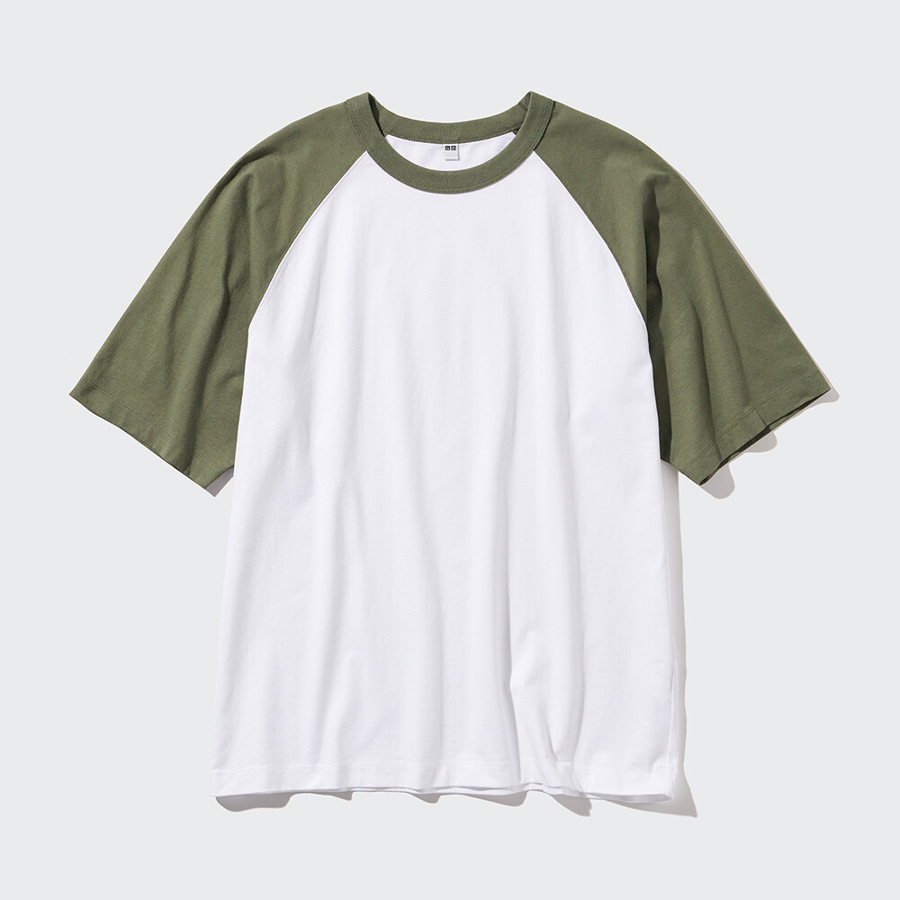

Футболка Uniqlo Junior T унисекс свободная с рукавами реглан и короткими рукавамиЮ темно-зеленый