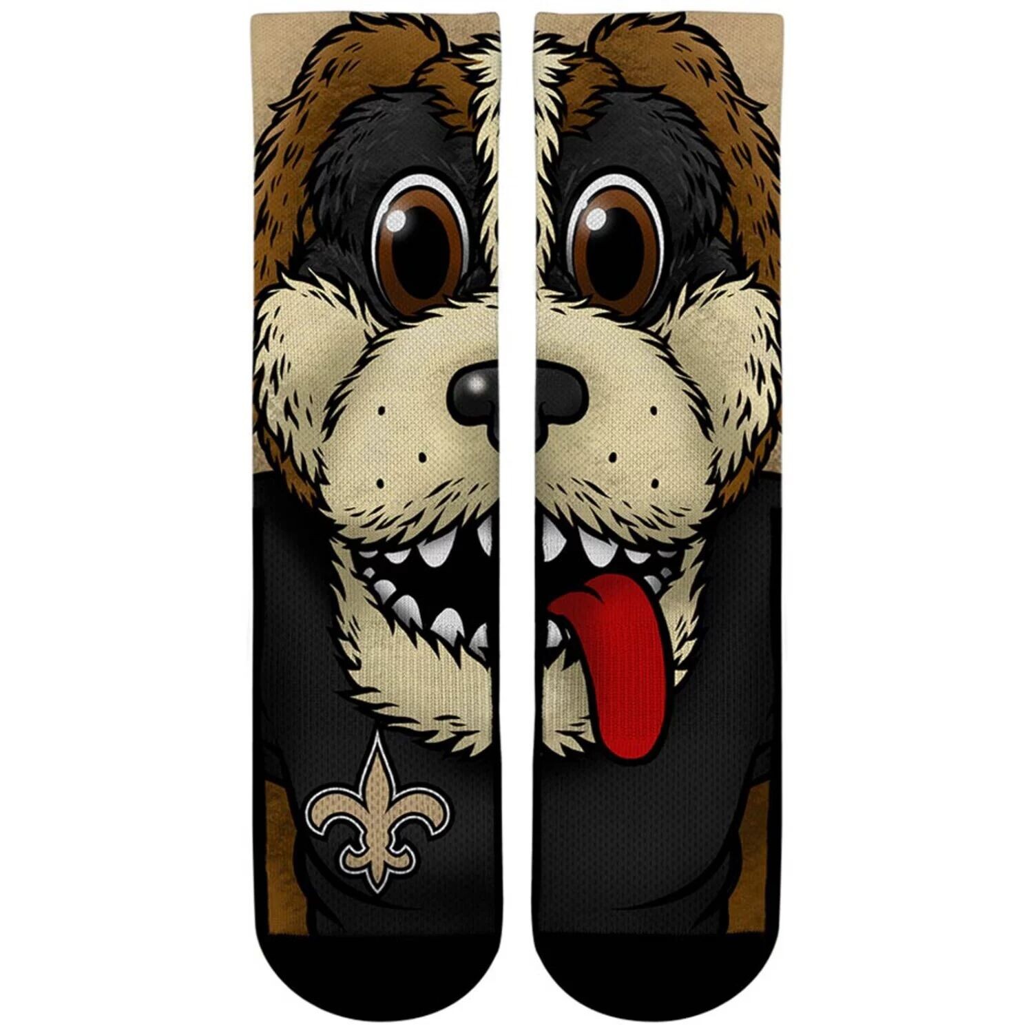 

Молодежные носки Rock Em Носки New Orleans Saints с разделенным лицом талисманом Crew Unbranded