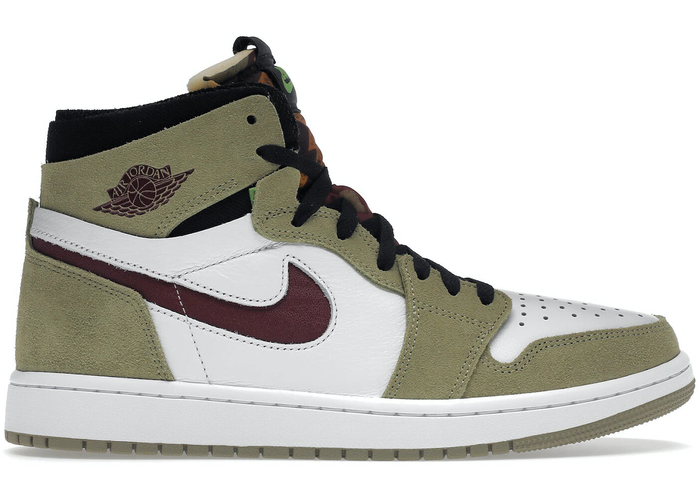 

Кроссовки Nike Air Jordan 1 Zoom CMFT, оливковый / зеленый / вишнево-красный
