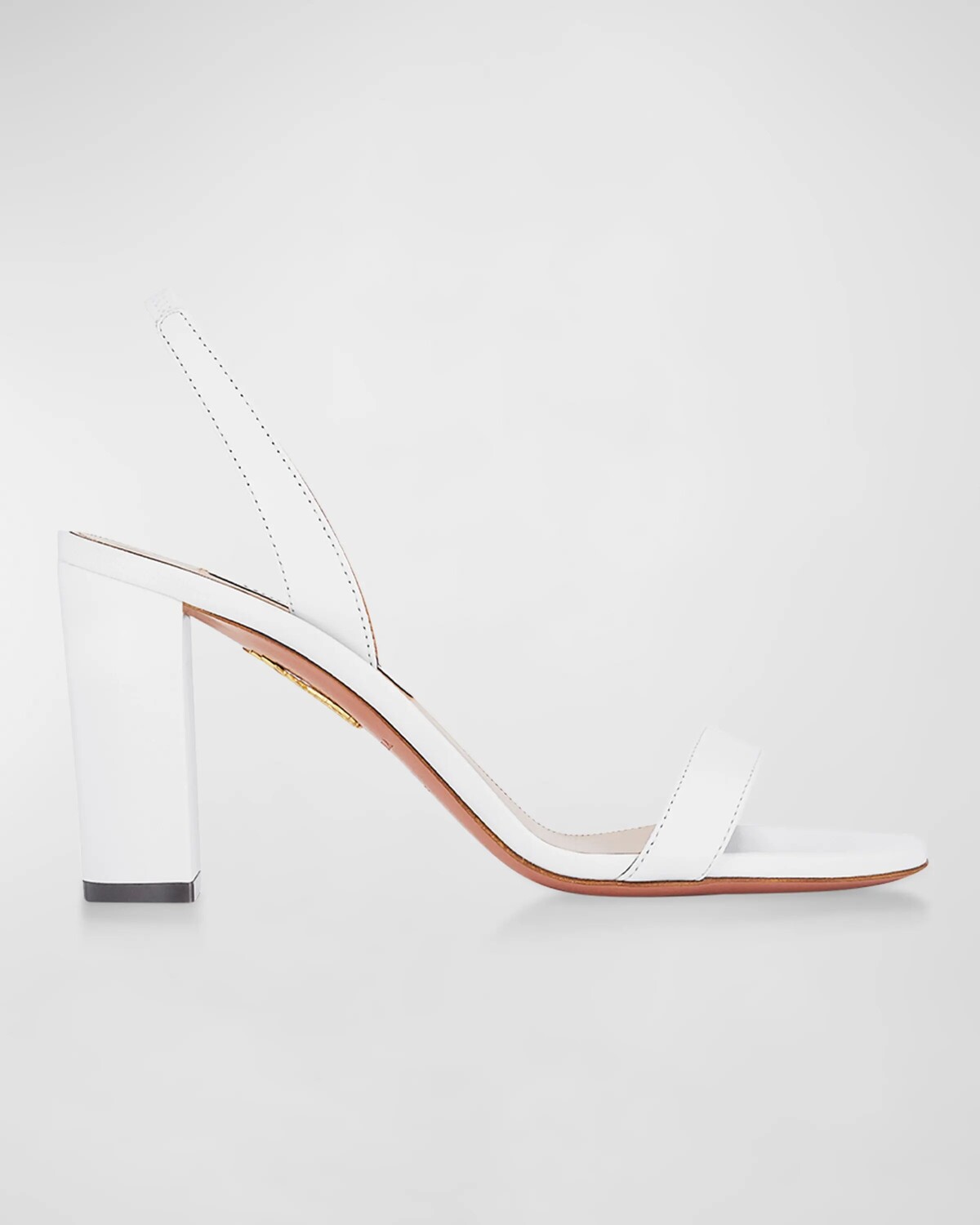 

Кожаные босоножки So Nude с ремешком на пятке Aquazzura, цвет White