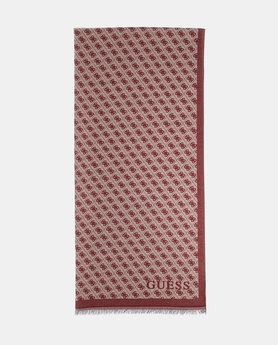 

Бордовый шарф с логотипом Guess, бордо