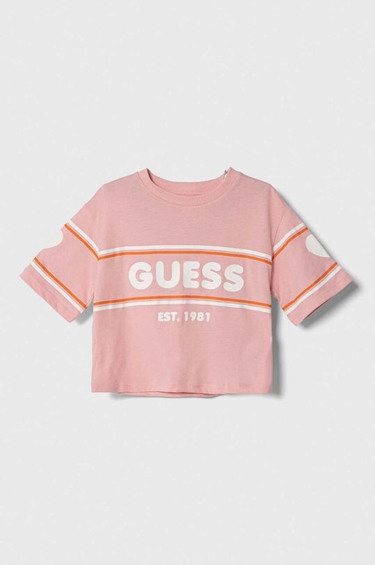 

Хлопковая футболка для детей Guess, розовый