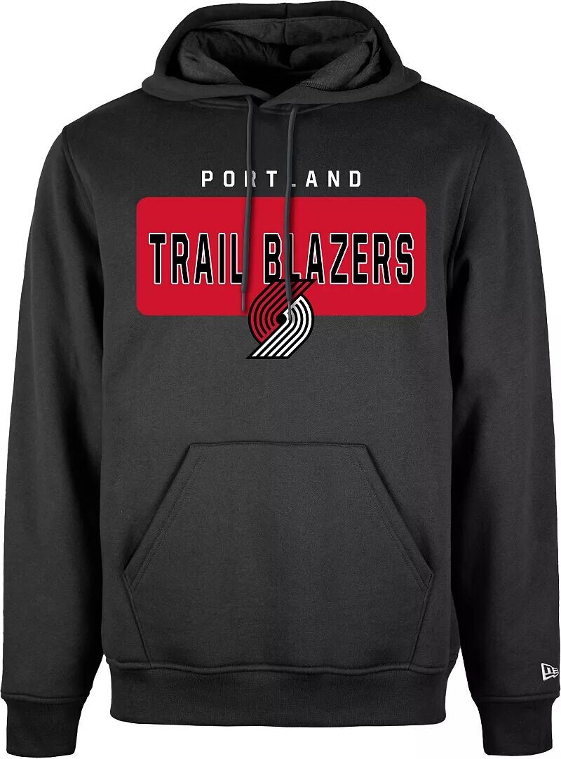 

Мужская черная флисовая толстовка New Era Portland Trail Blazers