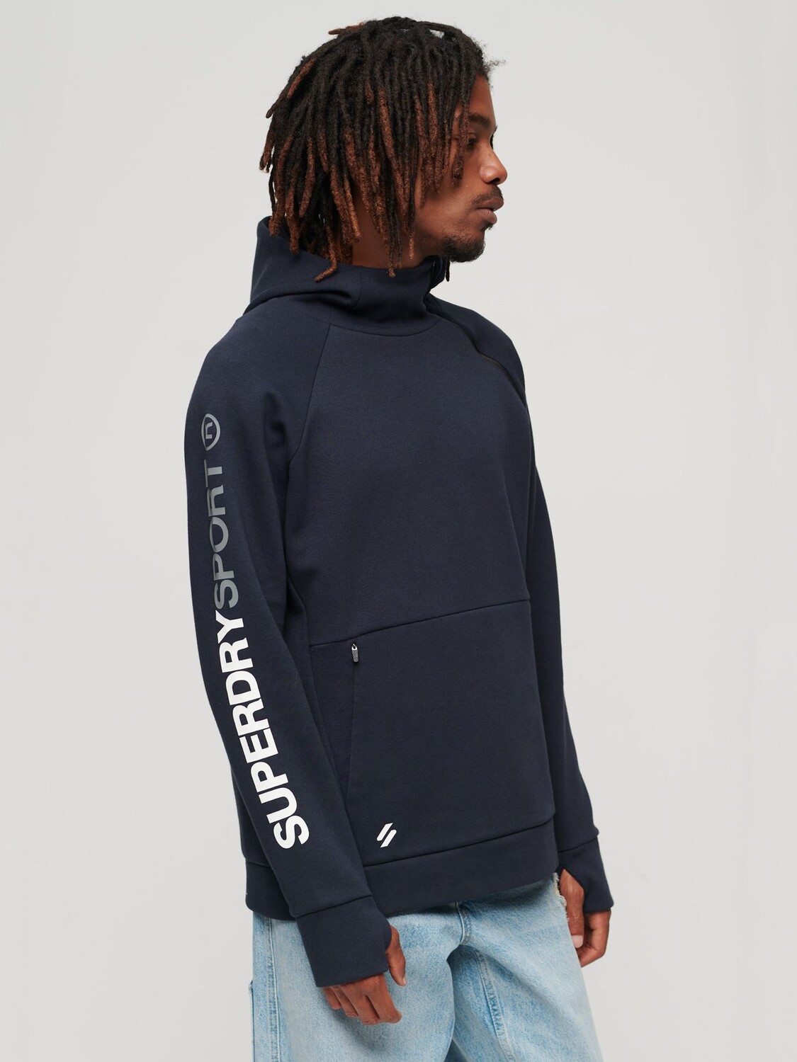 

Спортивная толстовка с капюшоном Superdry, темно-синий
