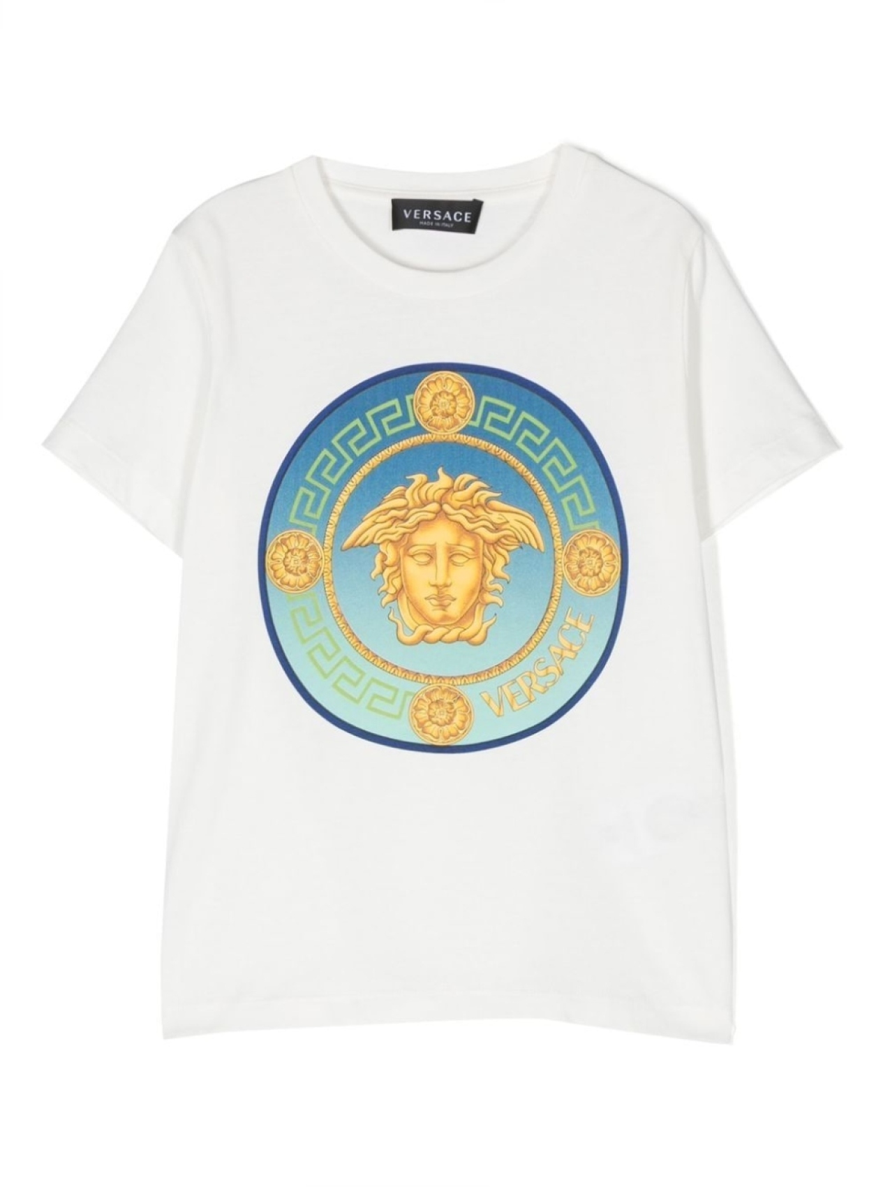 

Футболка с круглым вырезом Medusa Versace Kids, синий