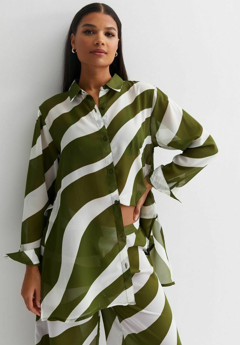 Блузка-рубашка ZEBRA PRINT LONG SLEEVE New Look, цвет khaki