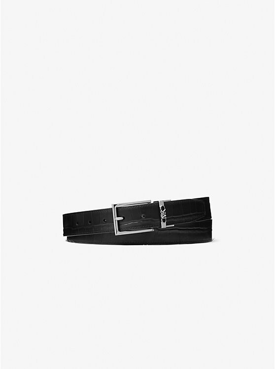 

Ремень из кожи с тиснением под крокодила Michael Kors Mens, черный