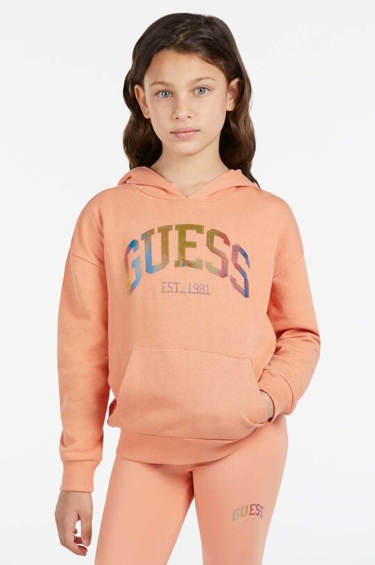

Детская хлопковая толстовка Guess, оранжевый