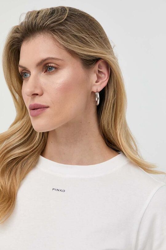 

Хлопковая футболка Pinko, бежевый