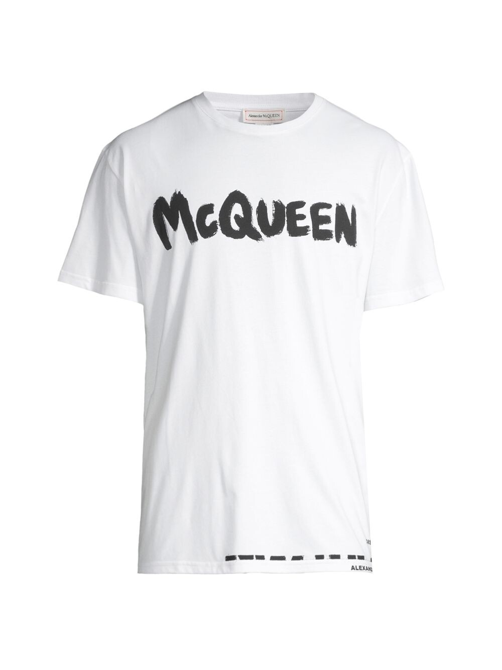 

Хлопковая футболка с логотипом граффити Alexander McQueen, Серый