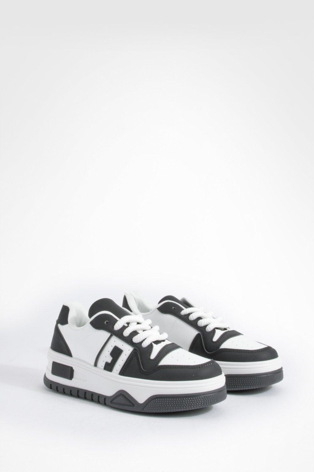 Массивные кроссовки Chunky Contrast Panel Trainers boohoo, черный кроссовки zara contrast trainers мультиколор