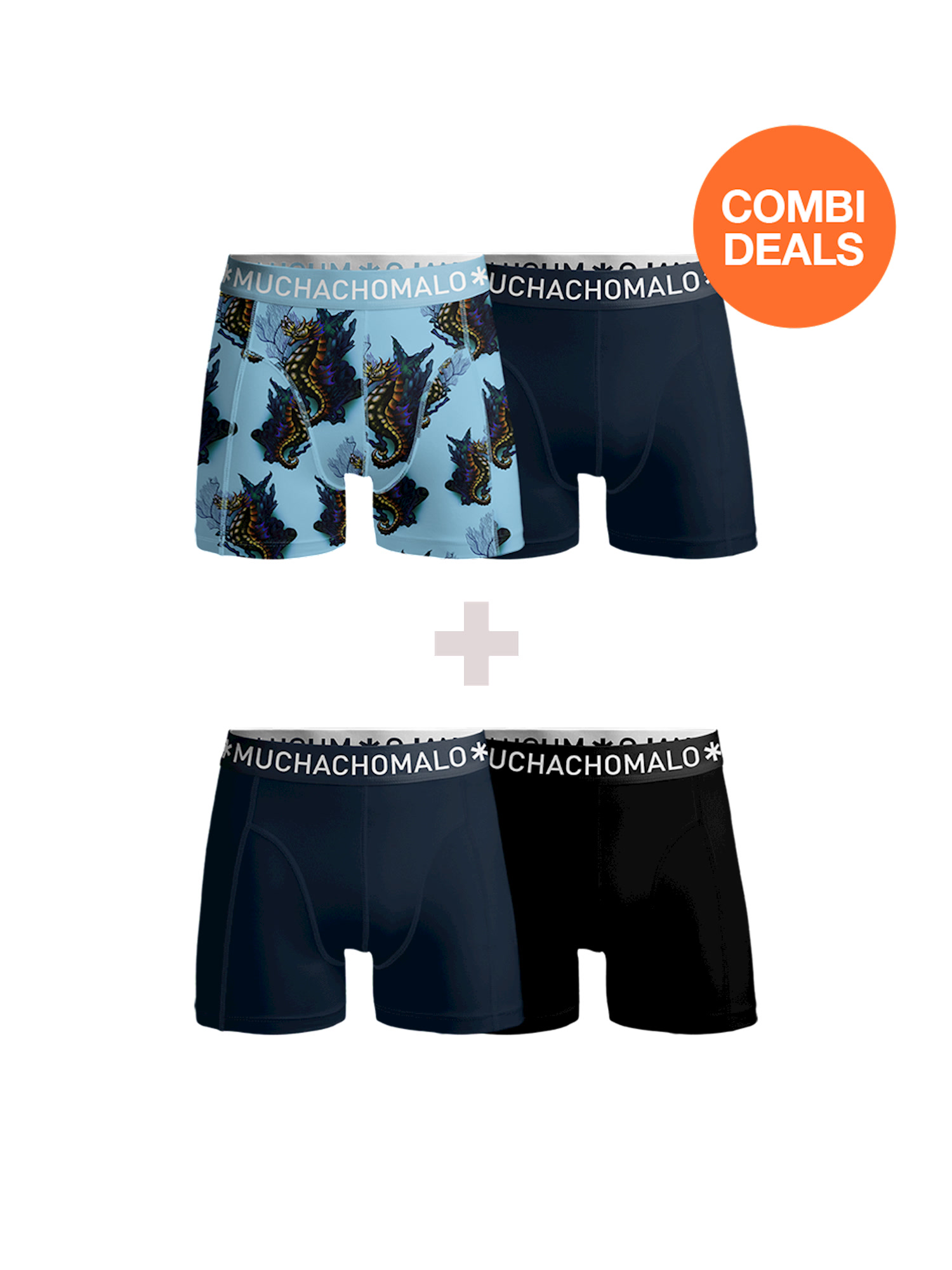 Боксеры Muchachomalo 2er-Set: Boxershorts, цвет Multicolor/Blue/Black/Blue боксеры muchachomalo 2er set boxershorts цвет black black blue blue