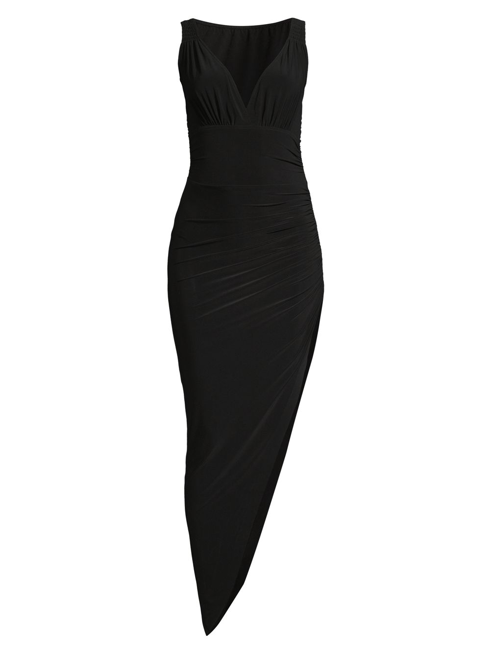 Асимметричное платье из джерси с драпировкой Tara Norma Kamali, черный