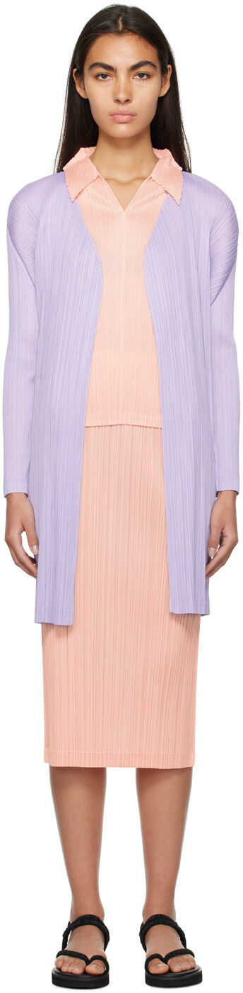 

Октябрьское пальто фиолетового цвета со складками, пожалуйста, Issey Miyake Pleats Please Issey Miyake, Фиолетовый
