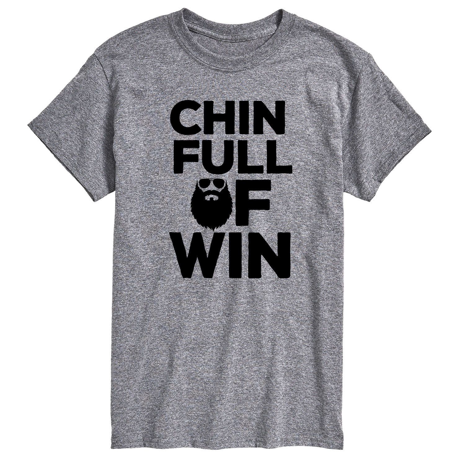 Мужская большая и высокая футболка с рисунком Chin Full of Win License, серый