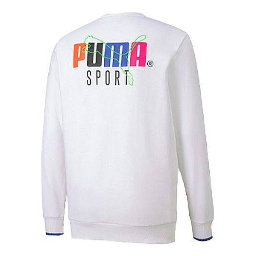 Толстовка PUMA Casual Sports Running Round Neck Pullover Long Sleeves White, белый
