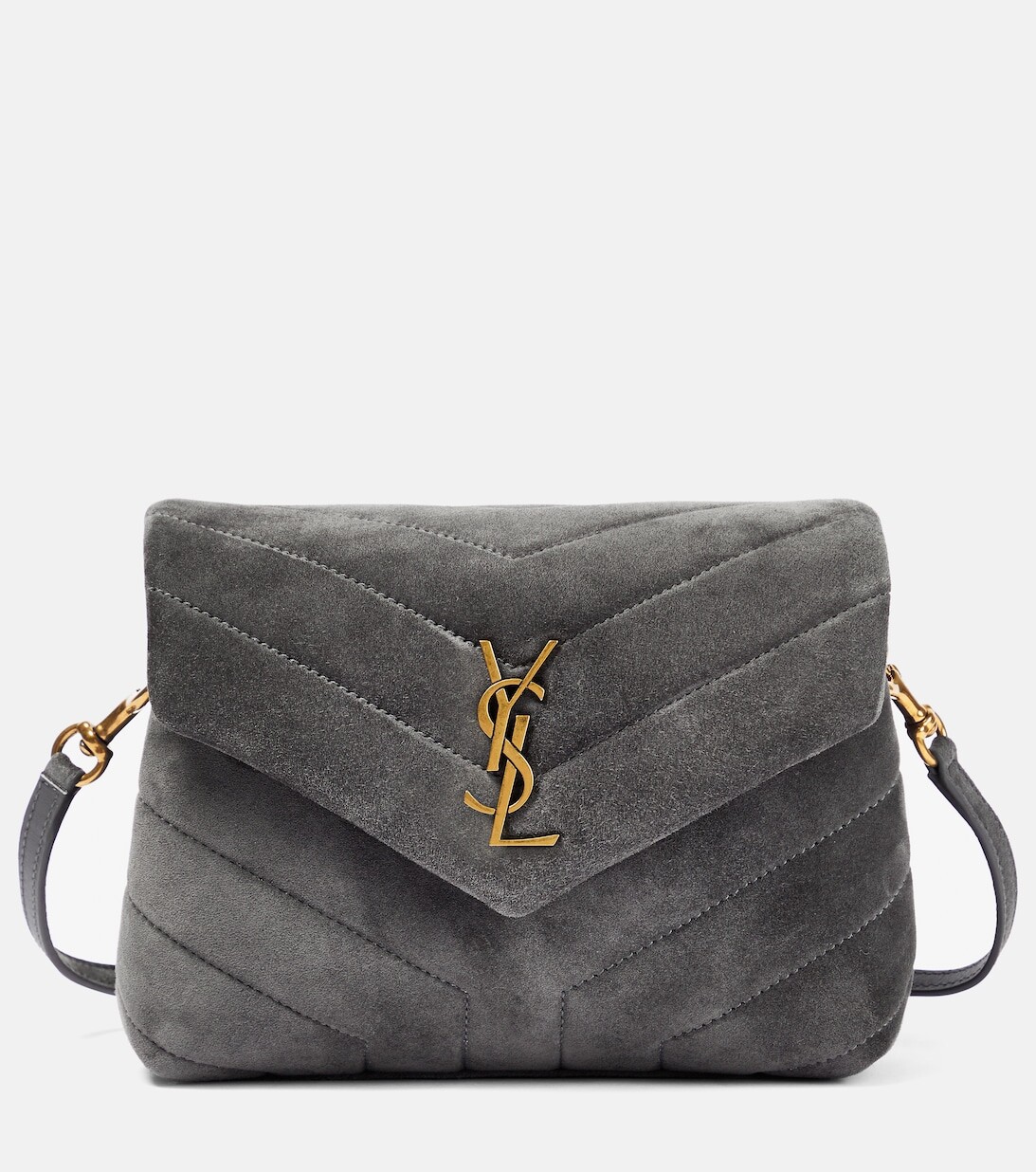 

Замшевая сумка через плечо Loulou Toy Saint Laurent, серый
