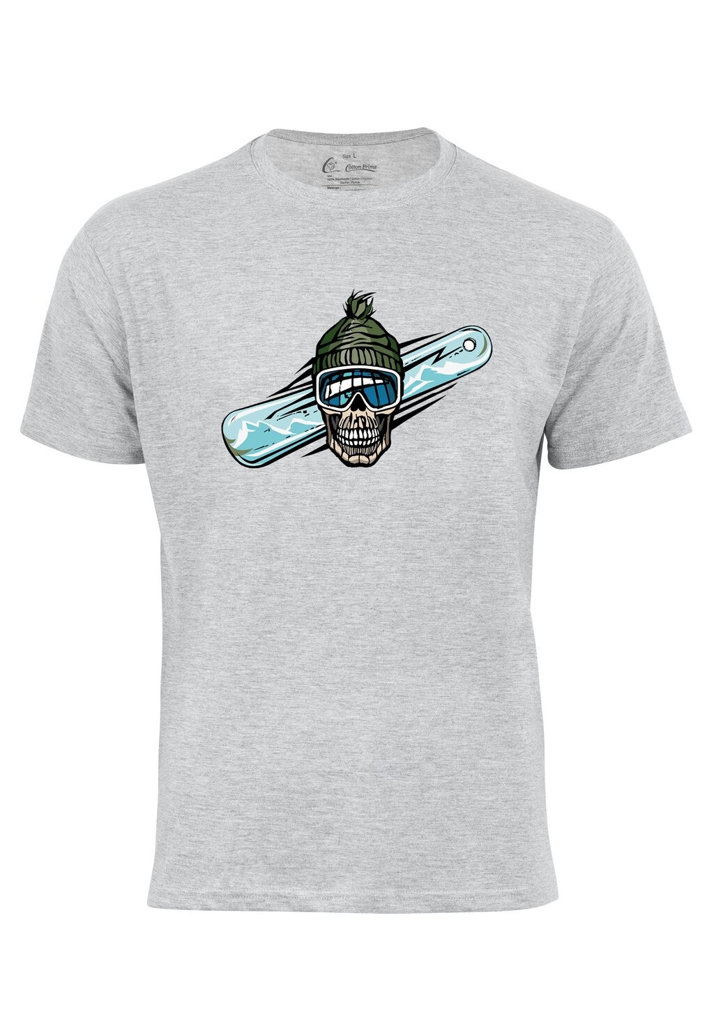 

Футболка с принтом SKULL ON SNOWBOARDING Cotton Prime, цвет grau